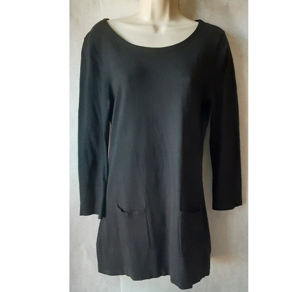 Chelsea &Theodore Sweaters - Women's Chelsea &Theodore long tunic with back slit/ bow closure,3/4 sleeves, M